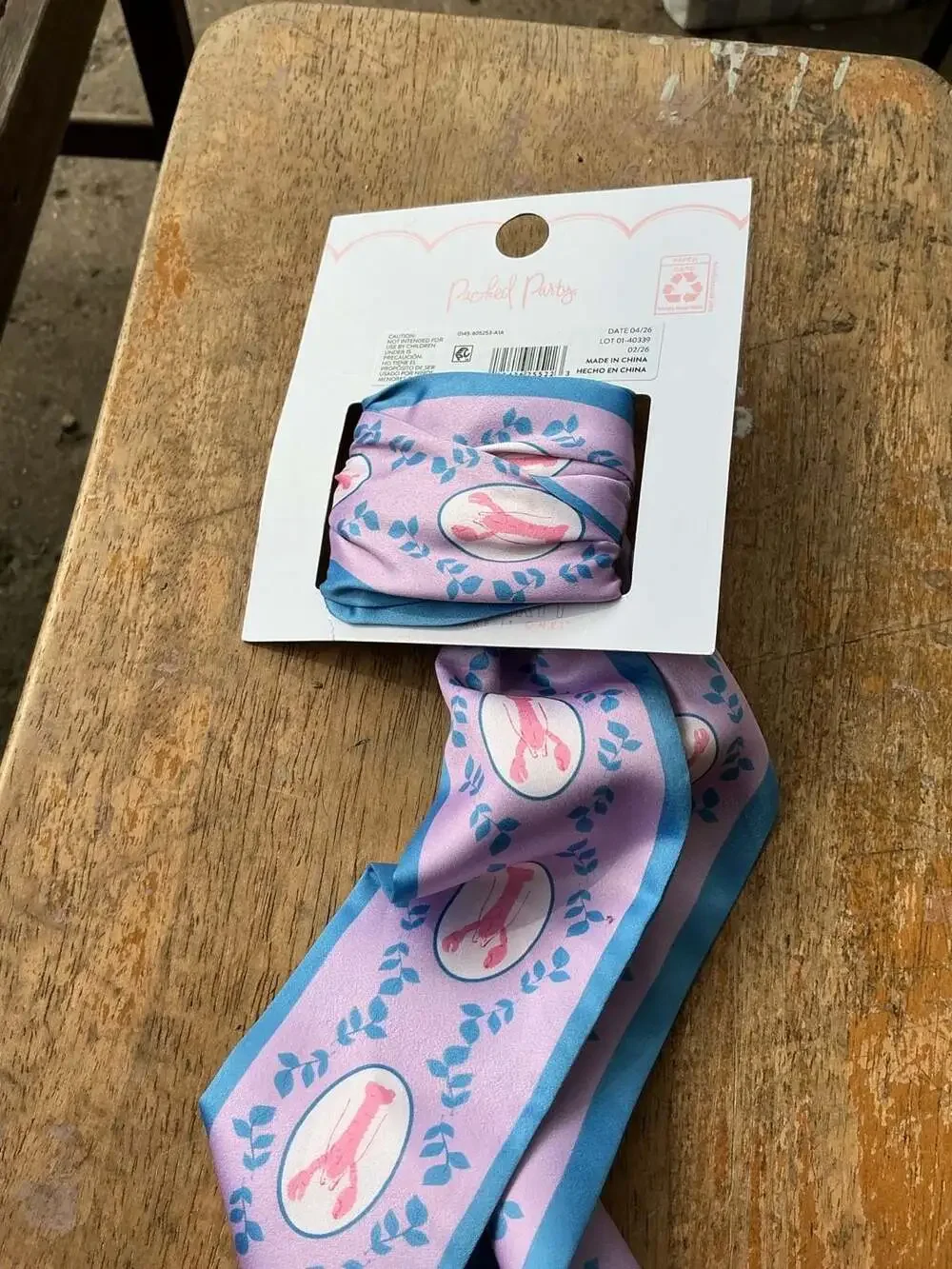 Packed Party Lovely Lobster Print Hair Scarf Headwrap
